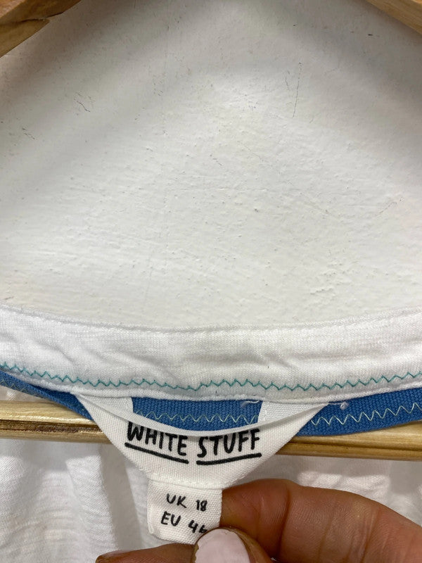 Fabulous White Stuff pure cotton summer sleeveless top Uk18 Kn002