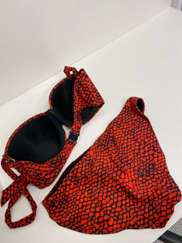 Fabulous red leopard George padded bikini 34D / 12 LP003