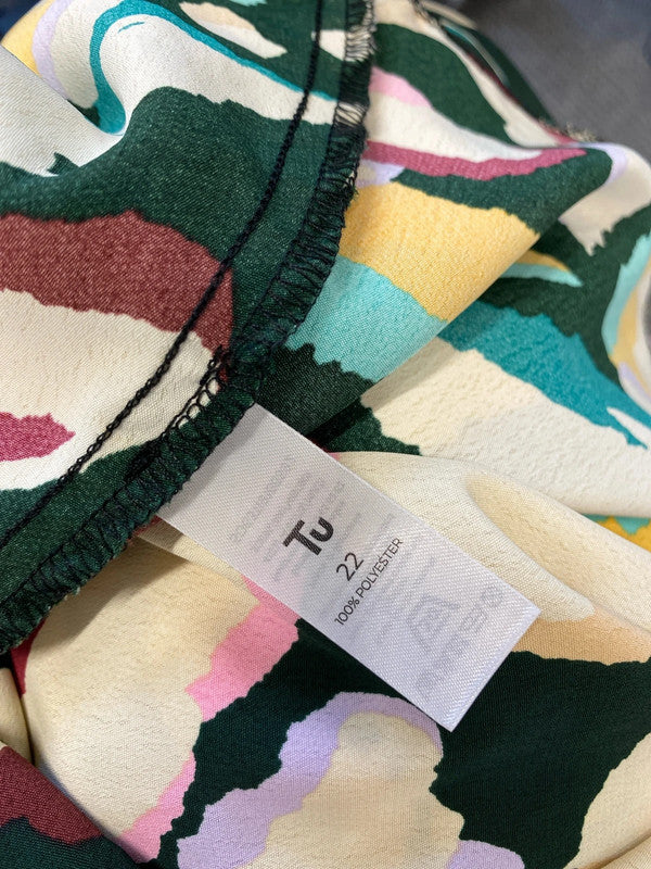 Lovely TU swirl pattern multi colour midi dress UK 22 NC001