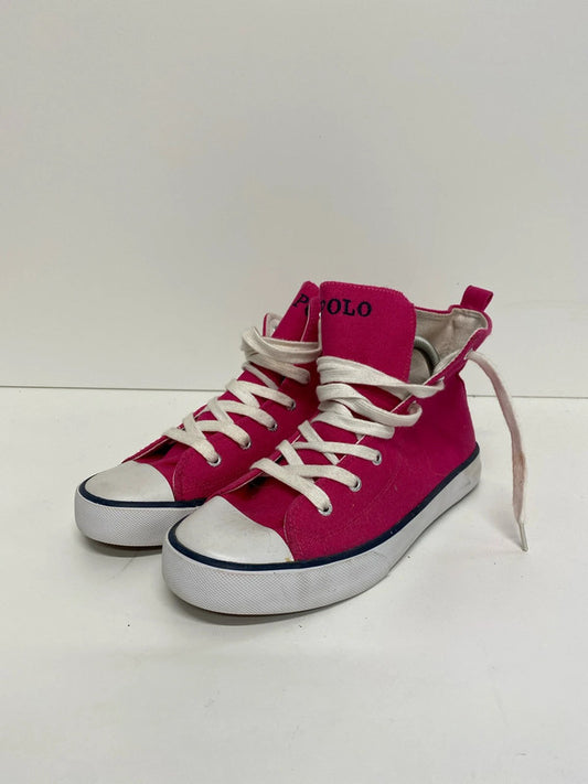 Fabulous Rare hot pink high tops by Polo Ralph Lauren Uk4 MM005