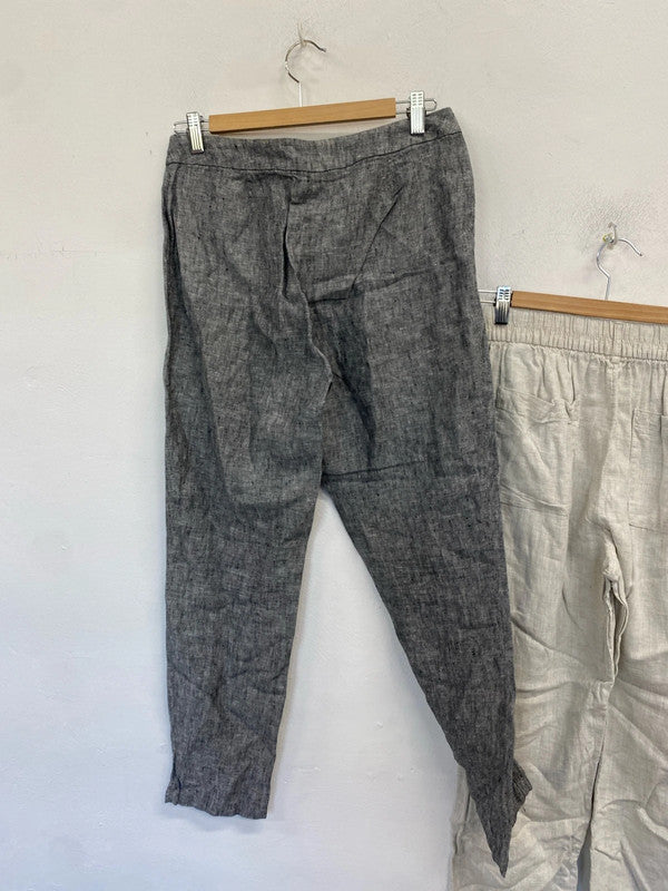 Lovely duo of linen trousers m&s tu lounge UK 10 long AG005