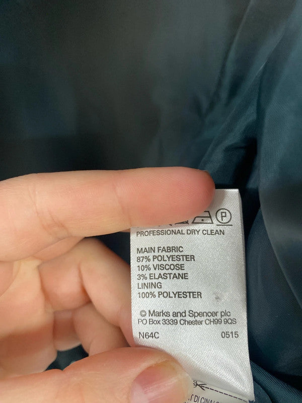 M&S Elegant Sea Green Overcoat UK 14 JW002