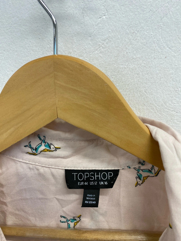 Fabulous Rose Unicorn Topshop blouse Uk16 JR001