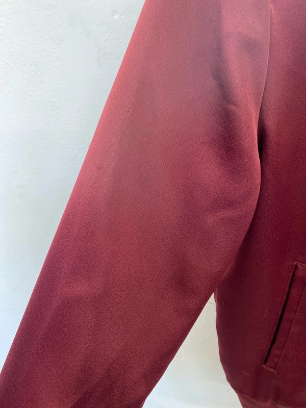 Zara Chic Burgundy Bomber Jacket Size M CJ001