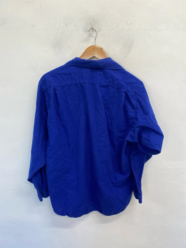 Lovely blue Benneton blue shirt vintage UK 16-18 MM005