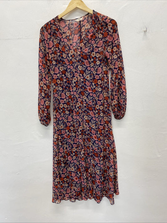 Stunning Overlay Hush Demi Godet midi dress Uk4-6 SS004