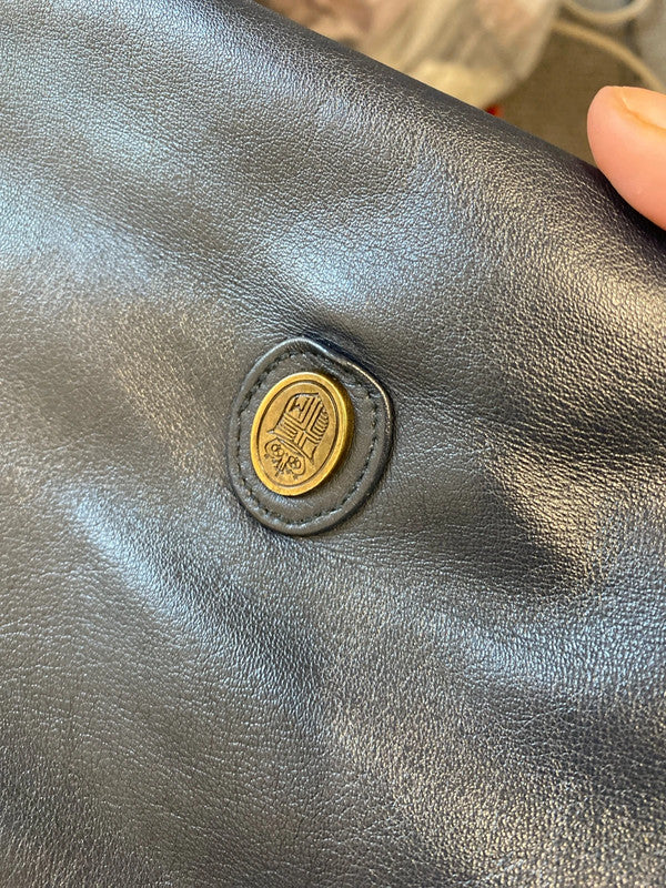 Fabulous Italian leather navy handbag vintage chic CF002