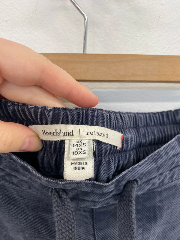 River Island Chic Slate Grey Relaxed Fit Trousers UK 14 DF002