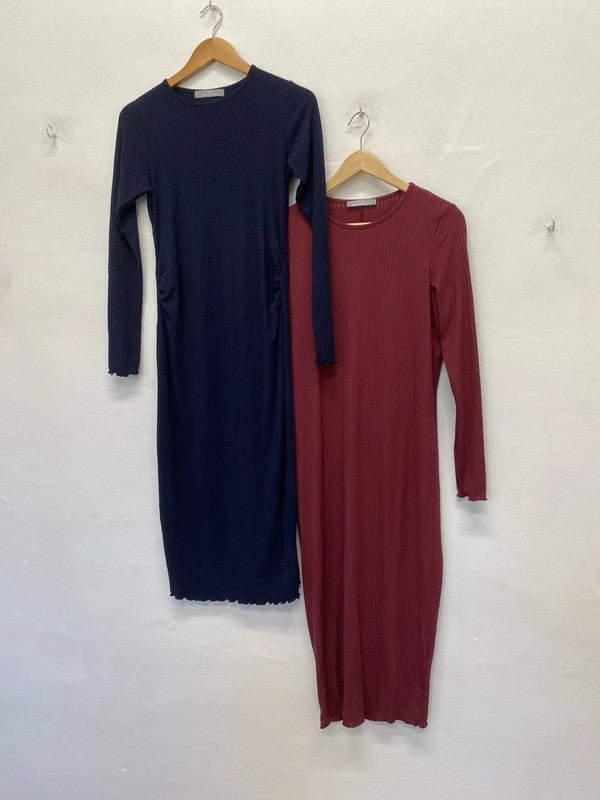 Fab duo of Ribbed maternity midi dress Uk 10/12 EW005