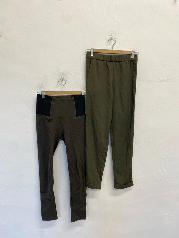 Lovely duo of khaki leggings and trousers h&m daysie UK 6 #16 LK009