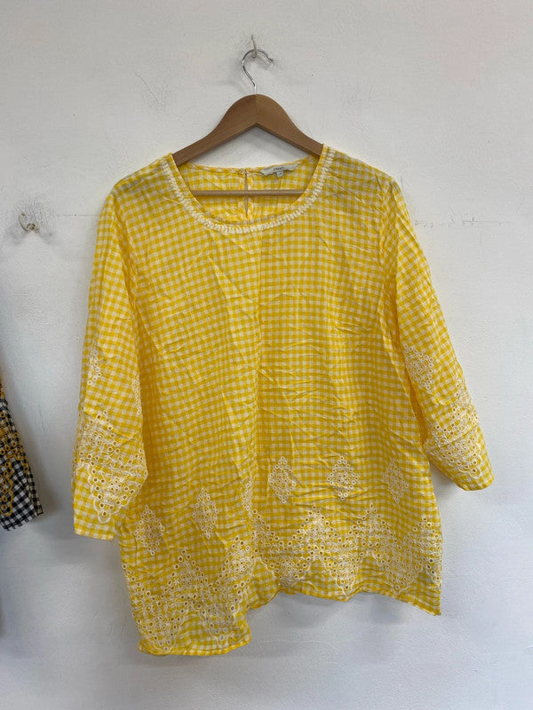 Next Fabulous Gingham Embroidered Tunics Duo UK 24 #104 LK006