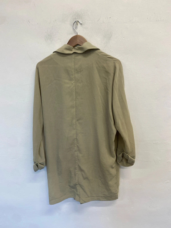 Lovely Topshop mint green button up longline shirt jacket UK 10 LB004