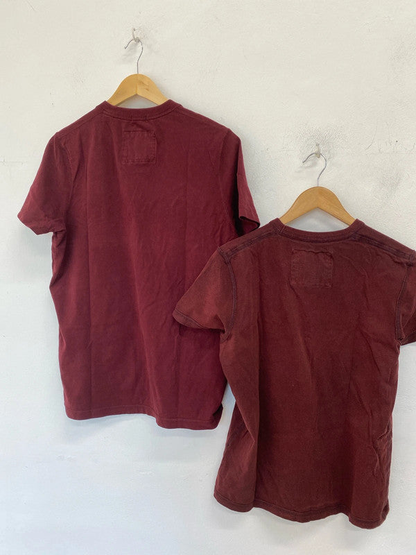 Fabulous Duo of Abercrombie & Fitch maroon muscle fit t shirts Men’s L&xl #3 GW001