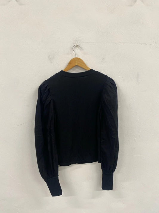 Stunning new look ribbed top with puffed sleeves uk 14 KS002