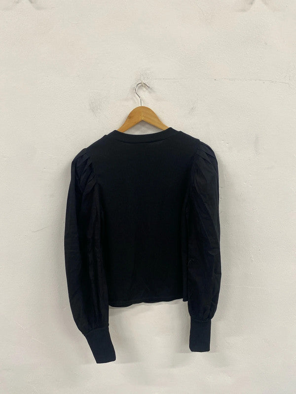 Stunning new look ribbed top with puffed sleeves uk 14 KS002