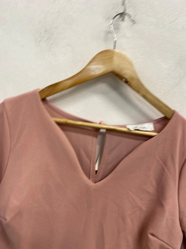 Gorgeous love yours pink skater skirt midi UK 22 RG021