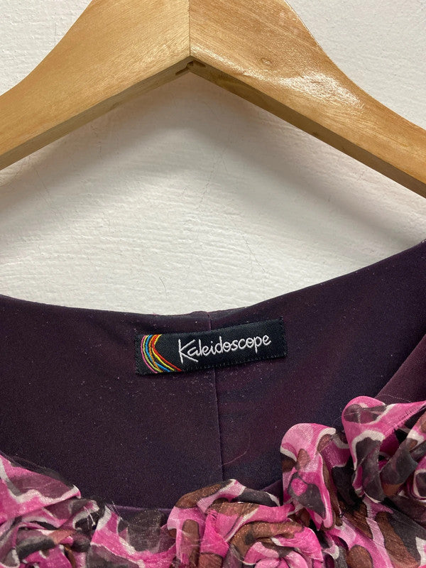 Lovely kaleidescope pink rose maxi dress UK 16 JB005