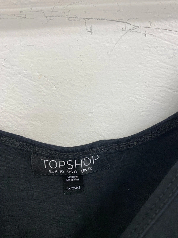 Topshop Sleek & Stylish Black Bodysuits Duo UK 12 NN001