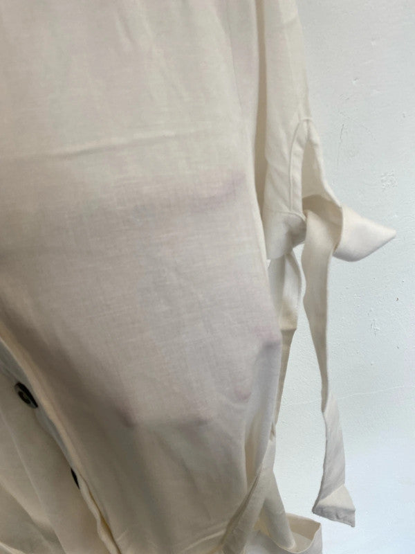 Next Stylish White Button Up Beach Midi Dress UK 12 MB001