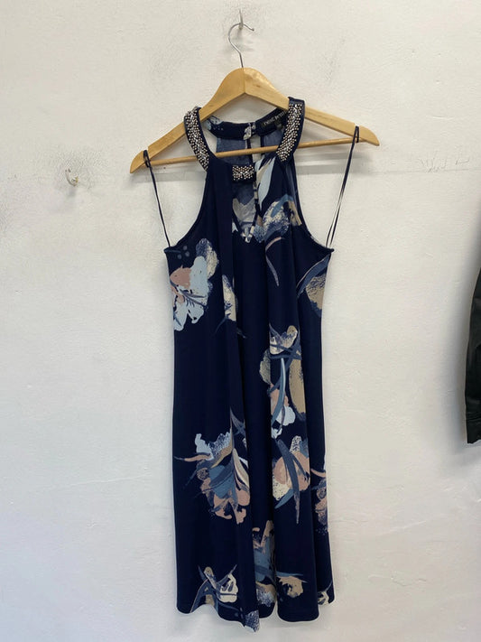 Fabulous Next Blue floral diamond embellished dress Uk12 GW001