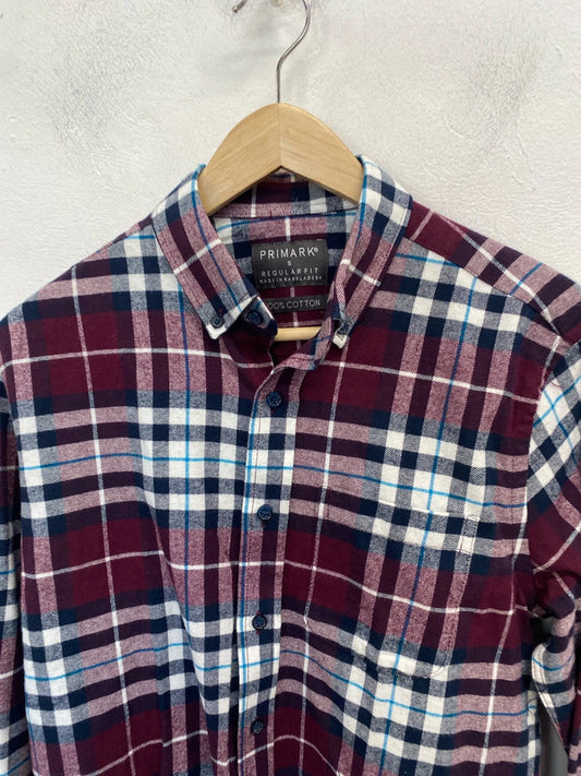 Fabulous primark checked shirt burgundy UK S GK002