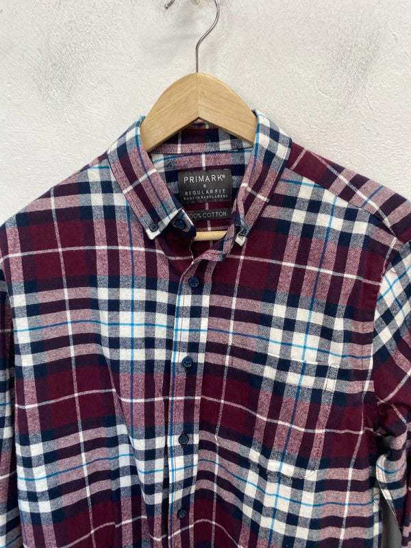 Fabulous primark checked shirt burgundy UK S GK002