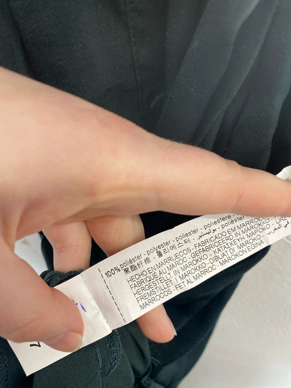 Zara Gorgeous Emerald Green Satin Midi Dress Size M MB001