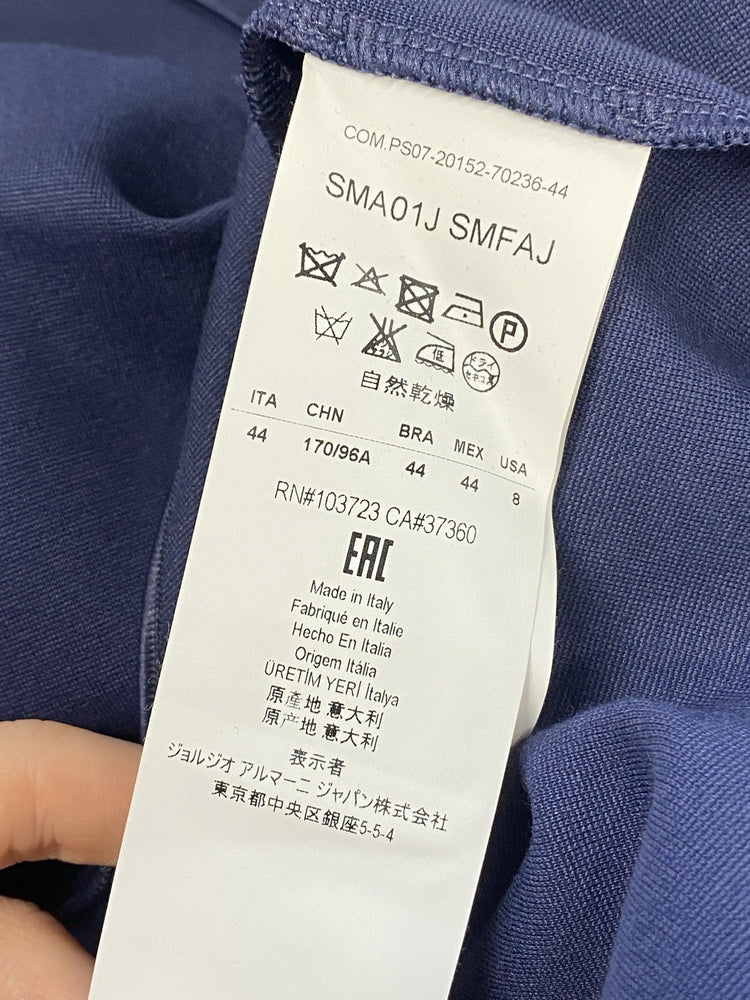 Lovely Armani Collection Navy Blue Ruched Midi Dress UK 16 HS001