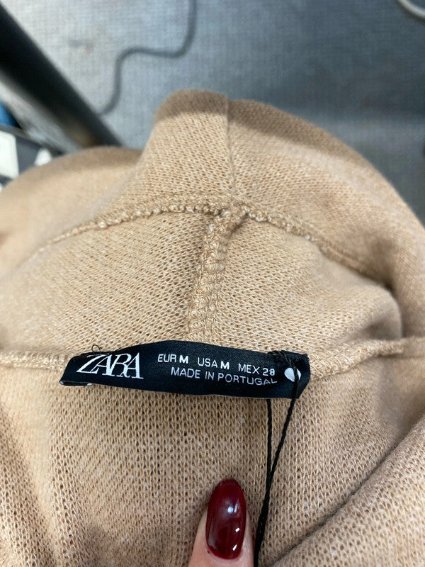 Lovely Zara knit beige wrap top UK M AO001