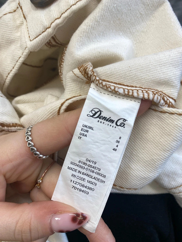 Lovely denim Co cream denim jacket UK 8 JM008