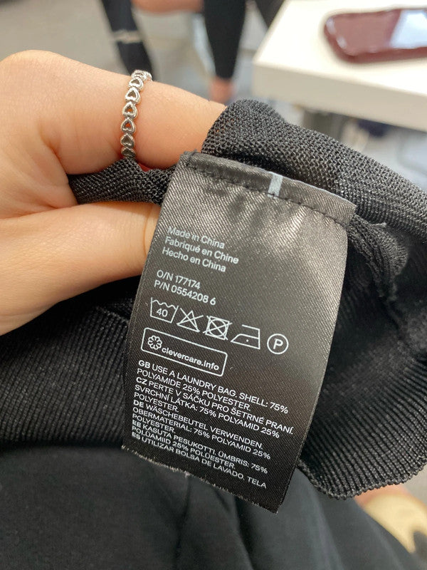 Lovely H&M semi sheer black frill sleeve top UK S JB001