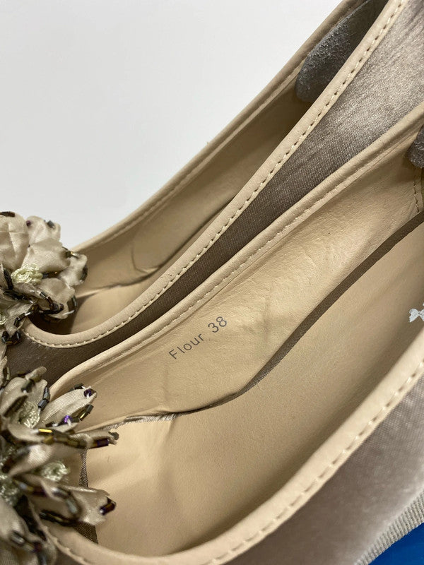 Zanni & Co champagne wedge occasion or events shoe Uk5 Eur 38 GK002