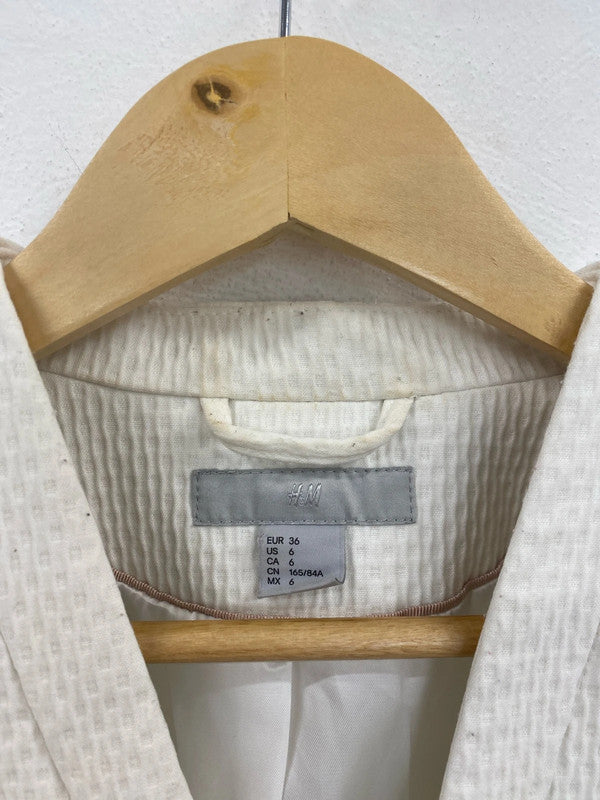 H&M Stylish Ivory Fitted Blazer UK 8 LK009