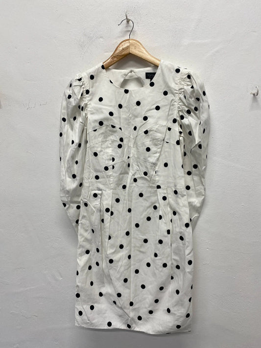 Fabulous Topshop Spotty mini dress cute cut out back Uk10 NS003