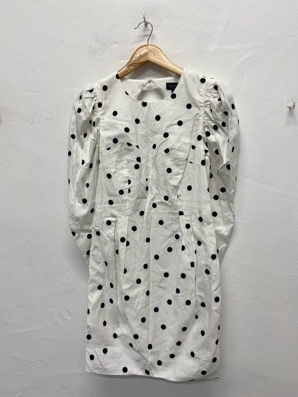 Fabulous Topshop Spotty mini dress cute cut out back Uk10 NS003