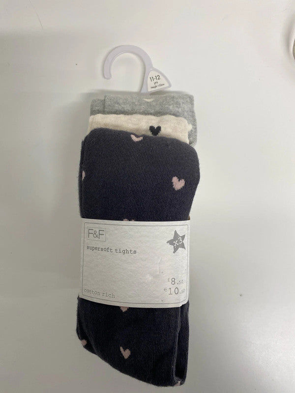 Lovely 3 pack of F&F tights pattern age 11-12yr JB001