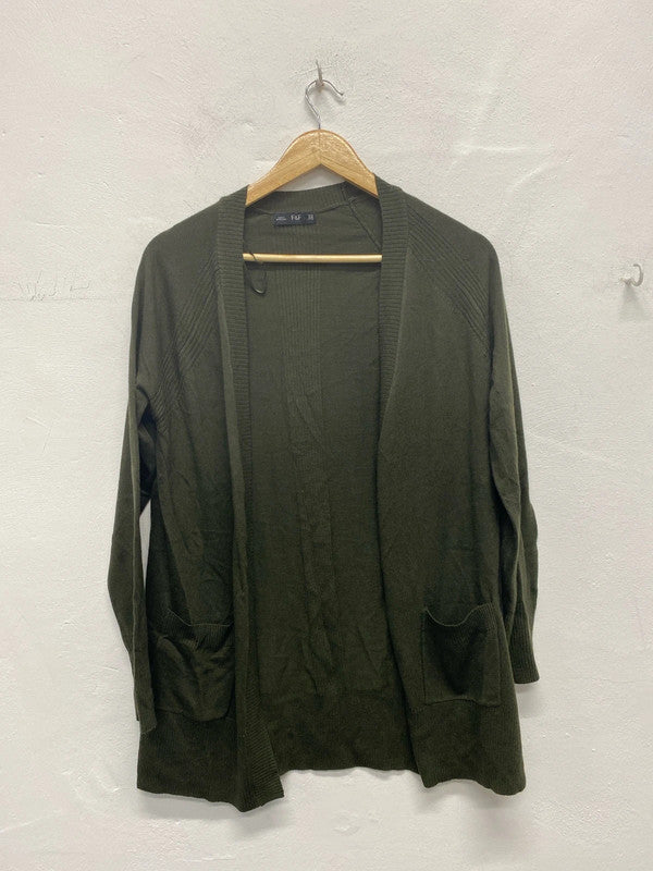 Fabulous recycled plastic F&F khaki Green olive cardigan UkXS MA003