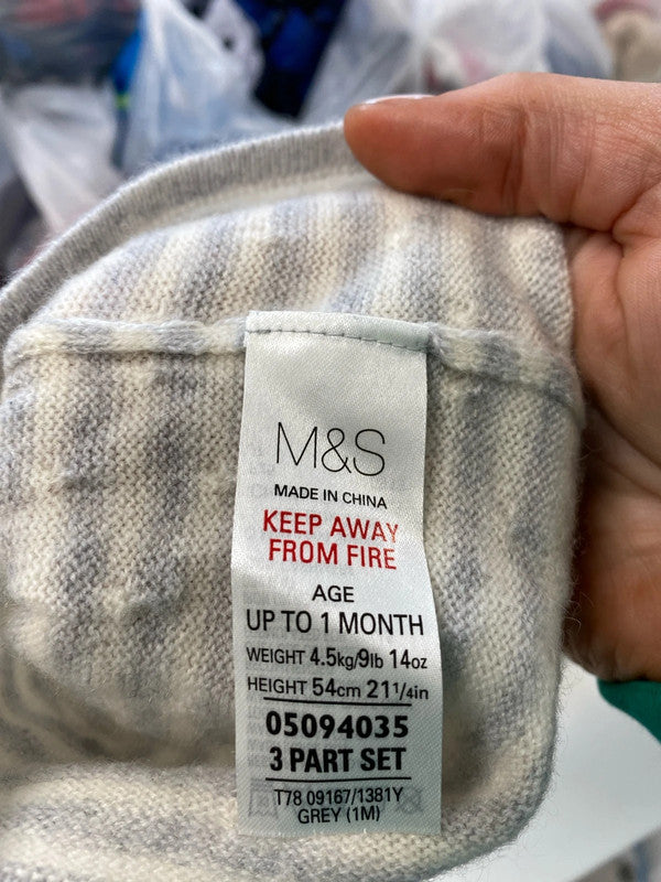 Fabulous M&S Cashmere newborn up to 1 hat gloves set JP001