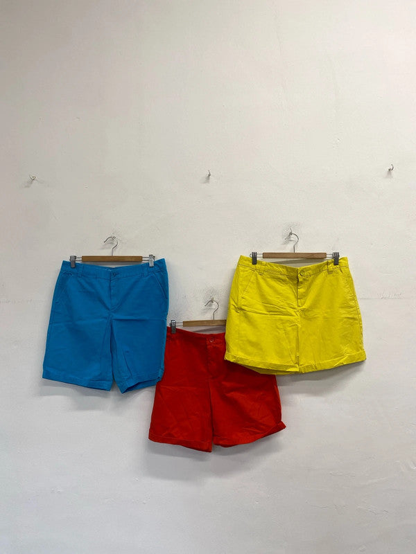 Lovely trio of gap coloured boyfriend shorts UK 12 #8 NN001