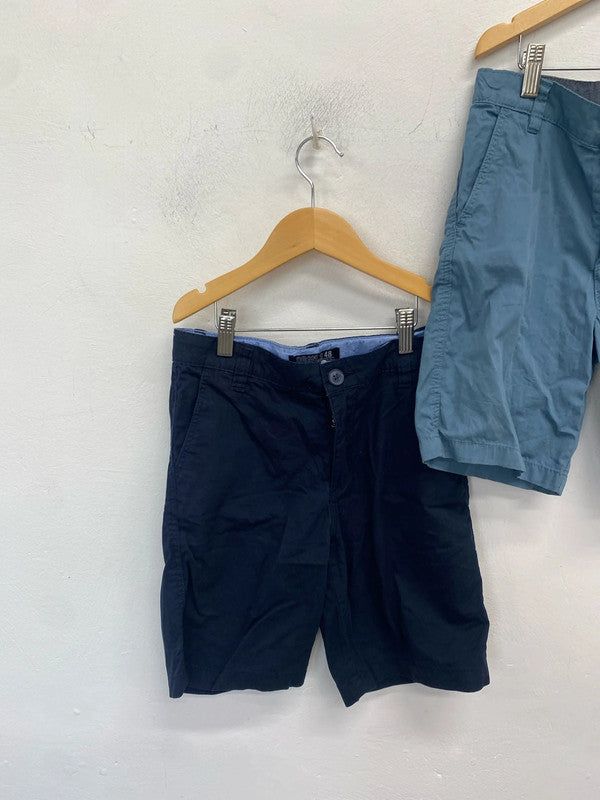 Lovely boys duo of blue chino shorts UK age 9-10yr EL001