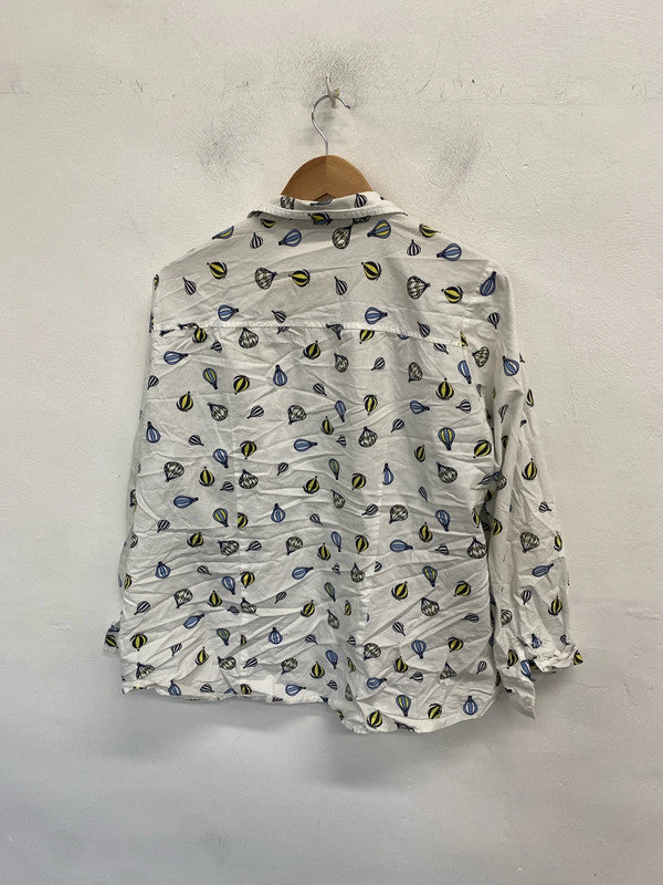 Fabulous george hot air balloon shirt white blue UK 24 RG021