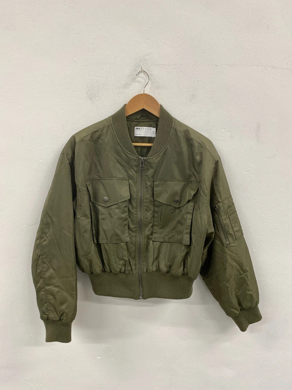 ASOS Trendy Khaki Green Bomber Jacket UK 12 LP003