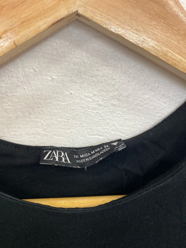 Zara Chic Black Midi Sheath Dress Size M MB001