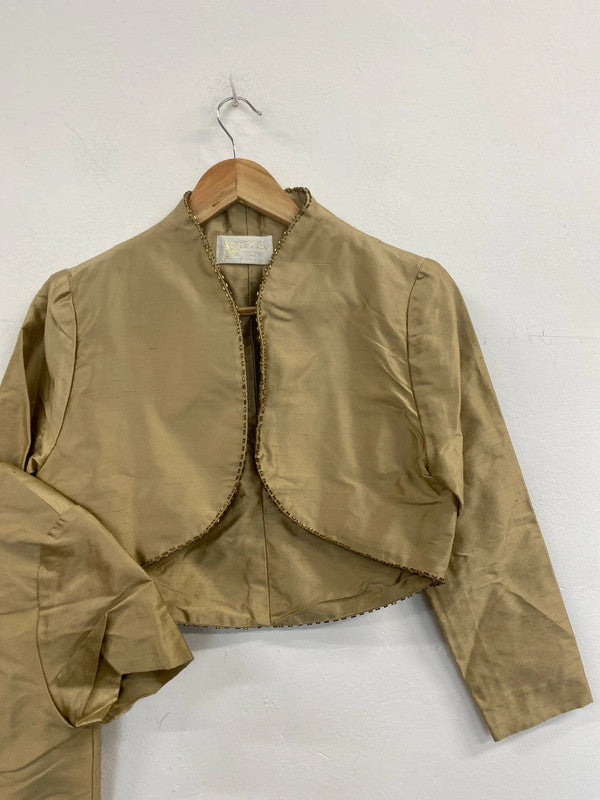 Mistys Vintage 80s Gold Mother of the Bride Dress & Bolero UK 10-12 MM005