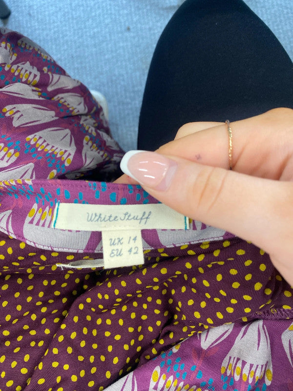 Stunning White Stuff purple midi dress uk 14 KS003