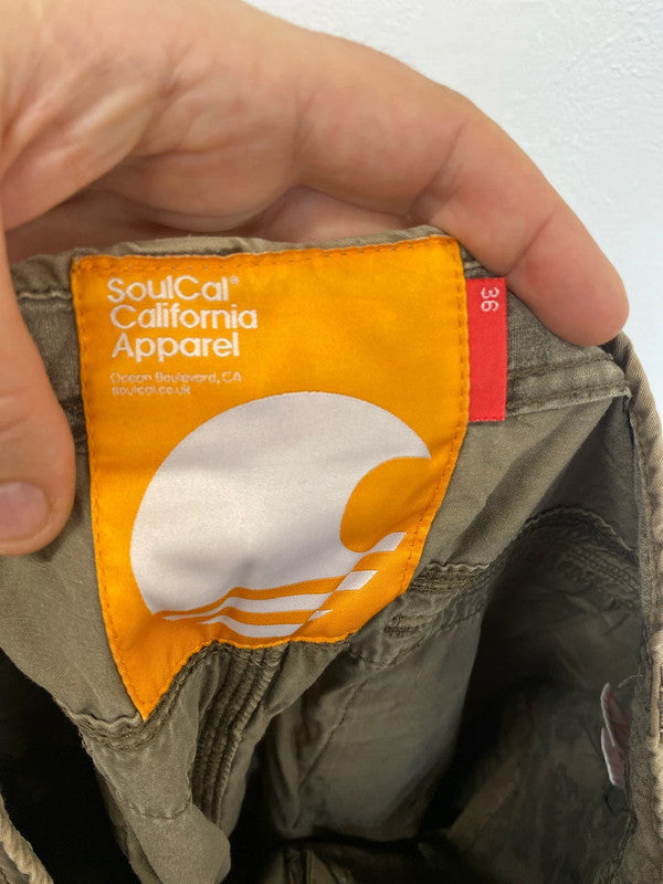 Soul cal cargo shorts khaki 36 90’s 00’s beckham LD003