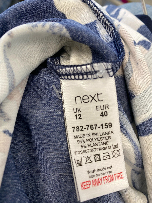 Fabulous Next Blue floral diamond embellished dress Uk12 GW001