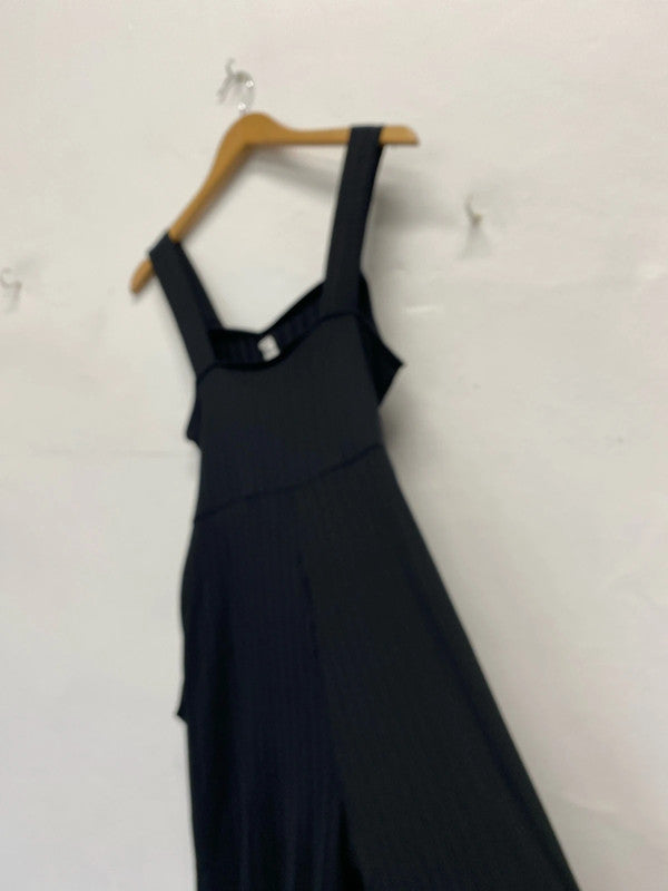 Fabulous Topshop Black lightweight jumpsuit dungaree Uk12 New KA001