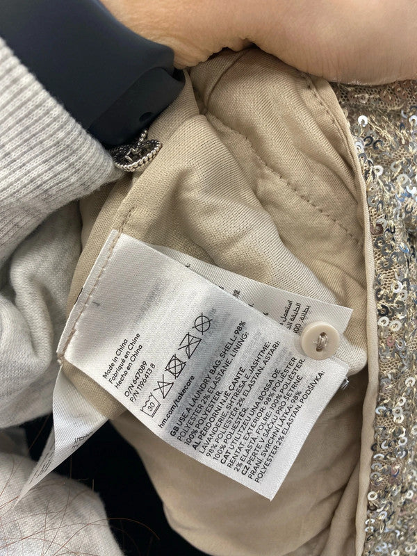 Lobely h&m silver sequin sparkle top UK S MB001