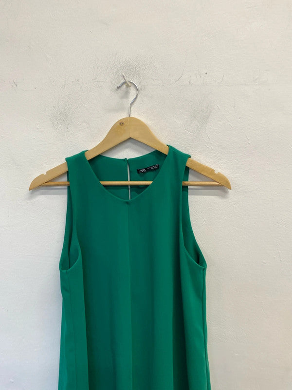 Gorgeous Zara green skater dress UK M LL003